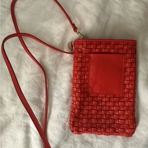 Clare V Poche bag in red